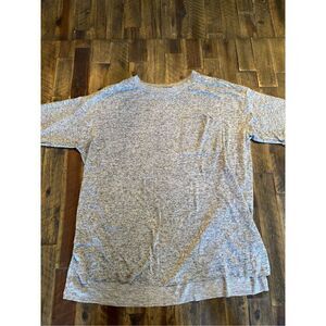 Rails womens short sleeve shirt size medium heather gray raw hem jersey tee